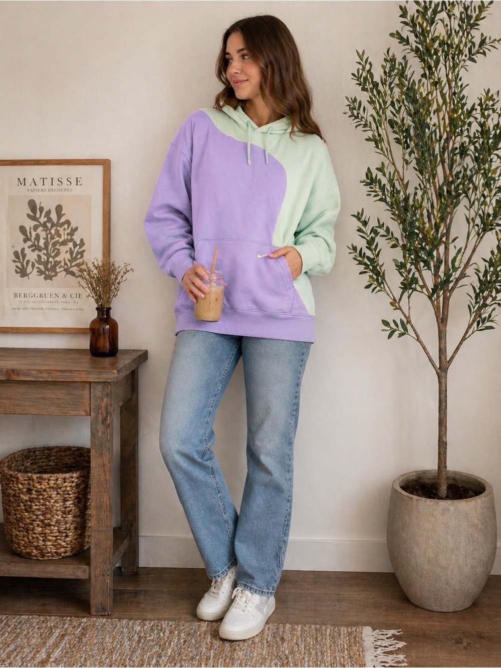 Nike Lavender and Mint Colorblock Hoodie